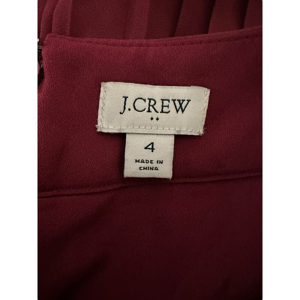 J. Crew Pleated Midi Skirt in Burgundy - Picture 4 of 5